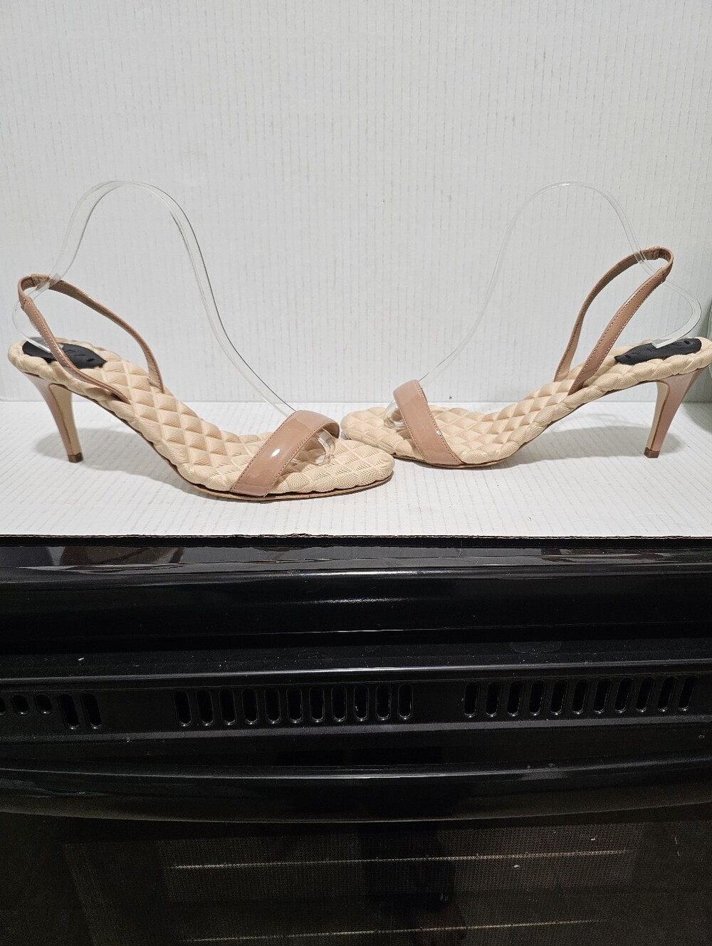 AERA New York Claudia Beige Nude Patent Vegan Leather Slingback  Shoes 10 40